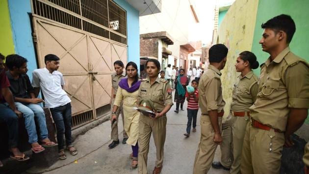 Eight persons were arrested Wednesday for allegedly holding the Jewar gang-rape victims’ family hostage and pressuring them to withdraw their complaint.(Virendra Singh Gosain/HT PHOTO)