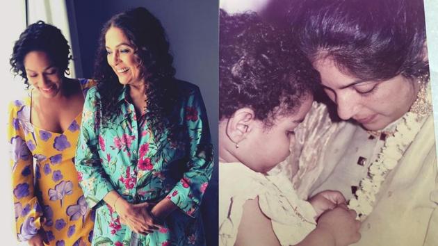 Neena Gupta with daughter Masaba now and then.(Instagram)