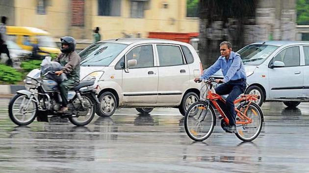 The week was the first since the arrival of monsoon on July 5 when the district didn’t record a high rainfall deficit.(HT Photo)