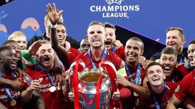 File image: Liverpool captain Jordan Henderson lifts the Champions League trophy.(REUTERS)