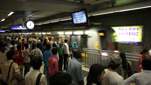 The complainants alleged they were inappropriately touched, pushed, approached or abused by male commuters while boarding or getting off the train, mostly during peak hours between 8am to 11am and 5pm to 8pm. (HT File) The complainants alleged they were inappropriately touched, pushed, approached or abused by male commuters while boarding or getting off the train, mostly during peak hours between 8am to 11am and 5pm to 8pm. (HT File)