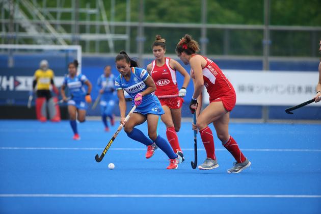 Young Forward Lalremsiami in action during India’s Semi-Final match against Chile(Hockey India)