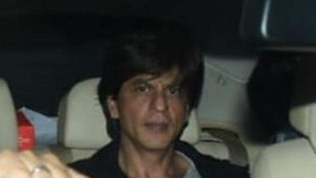 Actor Shah Rukh Khan arrives for Karan Johar’s party.