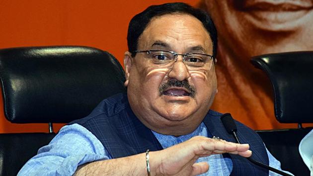 BJP working president JP Nadda addressing a press conference at BJP headquarters.(ANI Photo) BJP working president JP Nadda addressing a press conference at BJP headquarters.(ANI Photo)