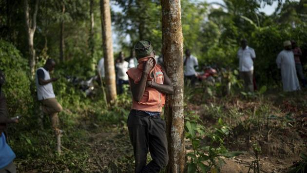Ismael Kasereka, 14, weeps at the funeral of his uncle and aunt in Beni. The vaccine’s manufacturer, Merck, said it has 2,45,000 1-millileter doses on hand and that could rise to 9,00,000 over the next 18 months. The dose in Congo also has been reduced to 0.5 mL, effectively doubling the supply. (Jerome Delay / AP) Ismael Kasereka, 14, weeps at the funeral of his uncle and aunt in Beni. The vaccine’s manufacturer, Merck, said it has 2,45,000 1-millileter doses on hand and that could rise to 9,00,000 over the next 18 months. The dose in Congo also has been reduced to 0.5 mL, effectively doubling the supply. (Jerome Delay / AP)