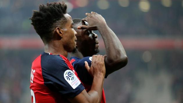 Lille's Nicolas Pepe celebrates.(REUTERS) Lille's Nicolas Pepe celebrates.(REUTERS)