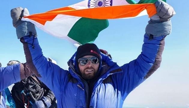The 21-year-old Amgoth Tukaram scaled Mount Elbrus, the highest peak in the European continent and the most prominent peak in the world(Amgoth Tukaram/Facebook)
