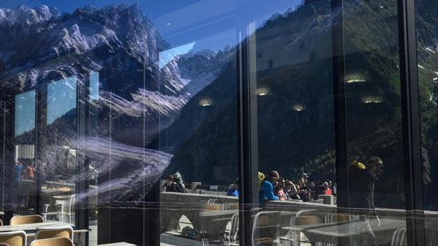 During the 1970s, the famed French alpinist and mountain guide Gaston Rebuffat noted Mont Blanc’s hundred finest routes. Half a century later, a team of researchers analysed snow conditions, ice and rock state, accessibility and risks on 95 of Rebuffat’s routes. The study found 93 of these routes affected by climate change, 26 of which were severely impacted and three no longer existed. (Marco Bertorello / AFP) During the 1970s, the famed French alpinist and mountain guide Gaston Rebuffat noted Mont Blanc’s hundred finest routes. Half a century later, a team of researchers analysed snow conditions, ice and rock state, accessibility and risks on 95 of Rebuffat’s routes. The study found 93 of these routes affected by climate change, 26 of which were severely impacted and three no longer existed. (Marco Bertorello / AFP)