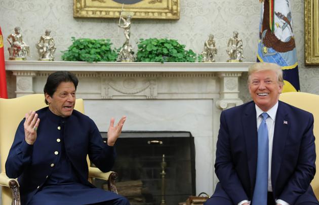 Pakistan’s Prime Minister Imran Khan meets with U.S. President Donald Trump in the Oval Office of the White House in Washington on July 23, 2019.(REUTERS)