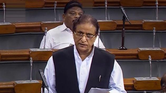 Samajwadi Party MP Azam Khan speaks in the Lok Sabha during the ongoing Budget Session of Parliament, in New Delhi, Monday(PTI) Samajwadi Party MP Azam Khan speaks in the Lok Sabha during the ongoing Budget Session of Parliament, in New Delhi, Monday(PTI)