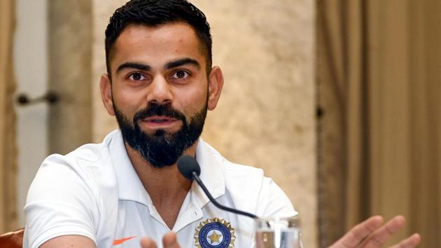 Indian cricket Captain Virat Kohli addresses a pre-departure press conference in Mumbai.(PTI)