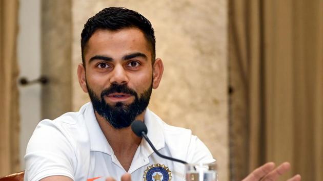 Indian cricket Captain Virat Kohli addresses a pre-departure press conference in Mumbai.(PTI)