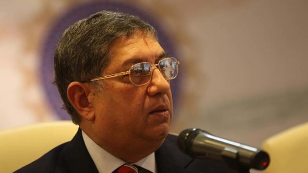 MUMBAI, INDIA - SEPTEMBER 19, 2011: BCCI president N Srinivasan during the press conference at BCCI head quarters at Wankhede Stadium on Monday. (Photo by Kunal Patil/Hindustan Times via Getty Images)(Hindustan Times via Getty Images) MUMBAI, INDIA - SEPTEMBER 19, 2011: BCCI president N Srinivasan during the press conference at BCCI head quarters at Wankhede Stadium on Monday. (Photo by Kunal Patil/Hindustan Times via Getty Images)(Hindustan Times via Getty Images)