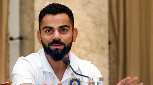 Indian cricket Captain Virat Kohli addresses a pre-departure press conference in Mumbai(PTI)