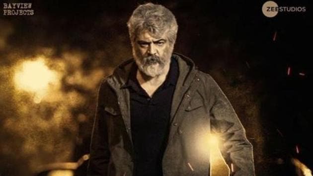 Ajith in a still from Nerkonda Paarvai.(Instagram)