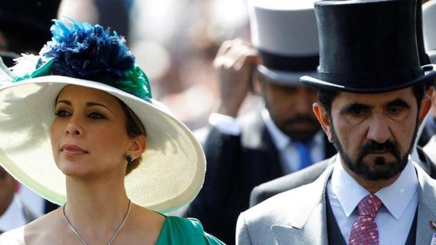 File photo of Jordanian Princess Haya bint Al-Hussein and her husband, Dubai ruler Sheikh Mohammed bin Rashid al-Maktoum (R).(Reuters)