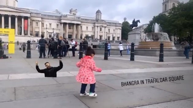 Inaaya Naumi dances at Trafalgar Square, London. (Instagram) Inaaya Naumi dances at Trafalgar Square, London. (Instagram)