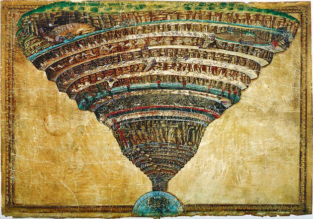 The Abyss of Hell by Sandro Botticelli (1445-1510). This is an illustration to the Divine Comedy by Dante Alighieri.(Heritage Images/Getty Images)