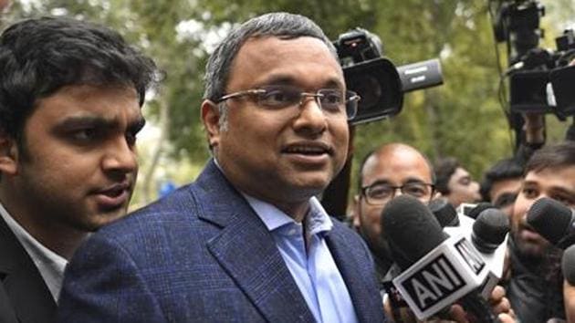 Karti Chidambaram, son of former Finance Minister P Chidambaram. (Sanchit Khanna/HT PHOTO) Karti Chidambaram, son of former Finance Minister P Chidambaram. (Sanchit Khanna/HT PHOTO)