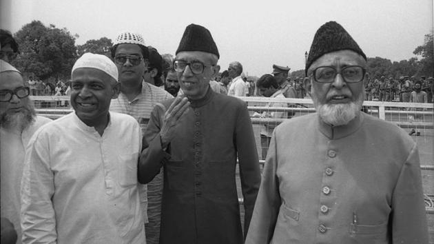 Muslims demonstrators at India Gate rallying for Babri Masjid on March 30, 1987. While the case took centre stage after the demolition in 1992, disputes over the ownership of the land date back to 18th century with the first incident of violence over the site recorded in 1853. The epic court dispute began when Mahant Raghubir Das, a Hindu priest, filed the first court case and sought permission to build a canopy on the Ramchabutra. (Virendra Prabhakar / HT Archive) Muslims demonstrators at India Gate rallying for Babri Masjid on March 30, 1987. While the case took centre stage after the demolition in 1992, disputes over the ownership of the land date back to 18th century with the first incident of violence over the site recorded in 1853. The epic court dispute began when Mahant Raghubir Das, a Hindu priest, filed the first court case and sought permission to build a canopy on the Ramchabutra. (Virendra Prabhakar / HT Archive)