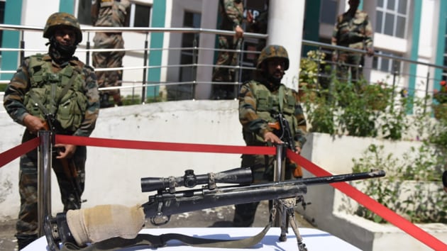 Security forces had recovered a cache of arms and IEDs apart from the mine during a three day long intensive search operation to sanitize the Amarnath yatra routes.(Waseem Andrabi/ Hindustan Times)