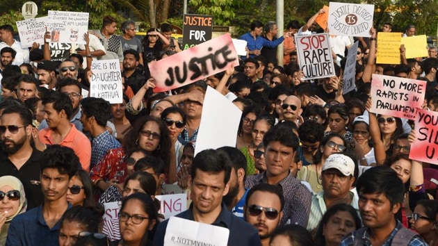 The first was in Uttar Pradesh’s Unnao and the second was in Jammu and Kashmir’s Kathua.(HT Photo) The first was in Uttar Pradesh’s Unnao and the second was in Jammu and Kashmir’s Kathua.(HT Photo)