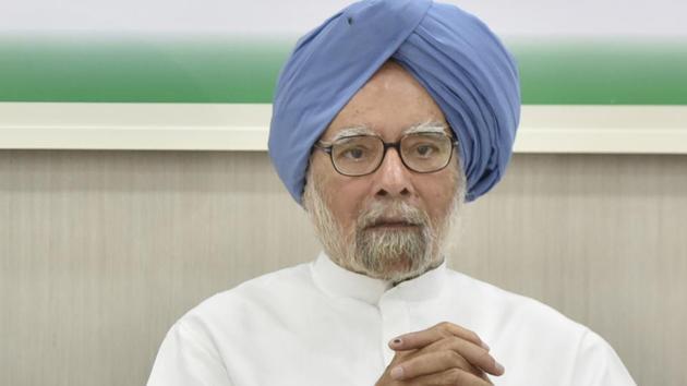 Former Prime Minister Manmohan Singh has emerged as the consensus choice for the Rajya Sabha seat.(Sanjeev Verma/HT PHOTO)
