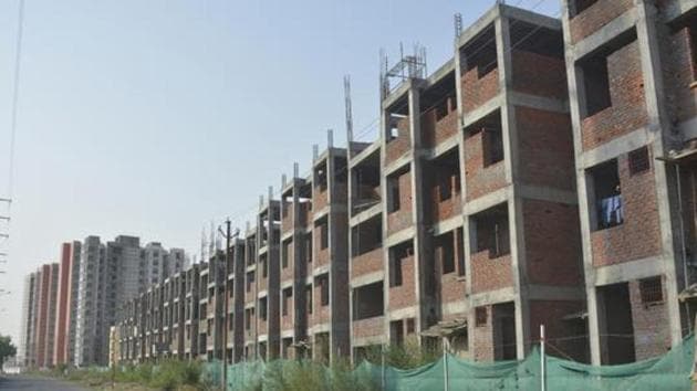 The officials of the Ghaziabad Development Authority (GDA) have decided to lower the price of unsold as well as new flats in their housing schemes with retrospective effect. (Photo by Sakib Ali / Hindustan Times)