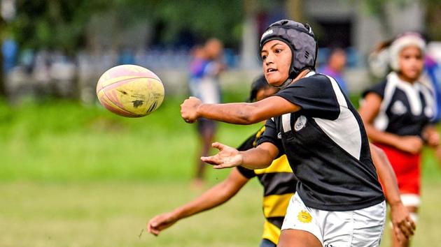 A rugby game at the Bengal Rugby-Football Union tournament in Kolkata. “We discovered that if you started to teach rugby theory in the classroom, the children weren’t so worried about getting into a classroom,” Grandage told AFP. Three decades later, the organisation has a school with several hundred children. One ex-pupil now runs the Indian operations of Decathlon, the French sporting retailer. (Amit Datta / AFP) A rugby game at the Bengal Rugby-Football Union tournament in Kolkata. “We discovered that if you started to teach rugby theory in the classroom, the children weren’t so worried about getting into a classroom,” Grandage told AFP. Three decades later, the organisation has a school with several hundred children. One ex-pupil now runs the Indian operations of Decathlon, the French sporting retailer. (Amit Datta / AFP)