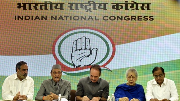 Addressing a press conference at the Congress office in New Delhi, senior party leader Ghulam Nabi Azad said the Amarnath Yatra has never been curtailed, even when the pilgrimage was targeted by terrorists.(Biplov Bhuyan, HT Photo)