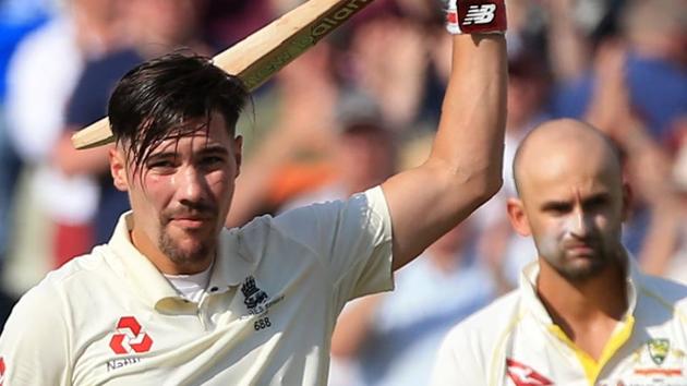 England's Rory Burns celebrates reaching his century.(AFP) England's Rory Burns celebrates reaching his century.(AFP)