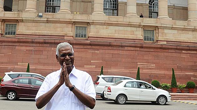 Communist Party of India (CPI) national general secretary D Raja on Saturday said the Uttar Pradesh government had badly failed in protecting the poor.(ANI Photo)