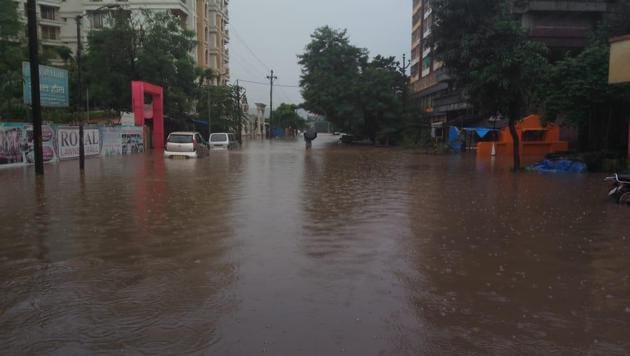 A waterlogged street in Mumbai. (Rishikesh Choudhary/HT) A waterlogged street in Mumbai. (Rishikesh Choudhary/HT)