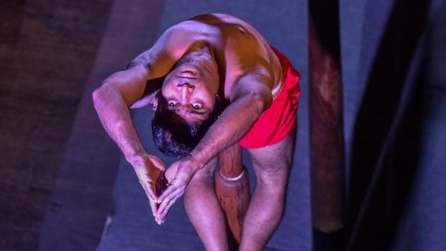 Originating in Maharashtra around the 12th century, Mallakhamb is a little-known traditional sport combining elements of gymnastics, wrestling and aerial yoga. Usually performed on vertical teakwood poles or with suspended cotton ropes; acrobats climb, slide, twirl and balance on these apparatuses using their elastic bodies to demonstrate intricate and astounding feats of flexibility, poise, strength and physical artistry. (Kunal Patil / HT Photo) Originating in Maharashtra around the 12th century, Mallakhamb is a little-known traditional sport combining elements of gymnastics, wrestling and aerial yoga. Usually performed on vertical teakwood poles or with suspended cotton ropes; acrobats climb, slide, twirl and balance on these apparatuses using their elastic bodies to demonstrate intricate and astounding feats of flexibility, poise, strength and physical artistry. (Kunal Patil / HT Photo)