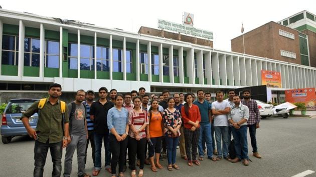 Doctors poses for a picture at AIIMS in New Delhi, India, on Sunday, August 4, 2019.(Amal KS/HT PHOTO)