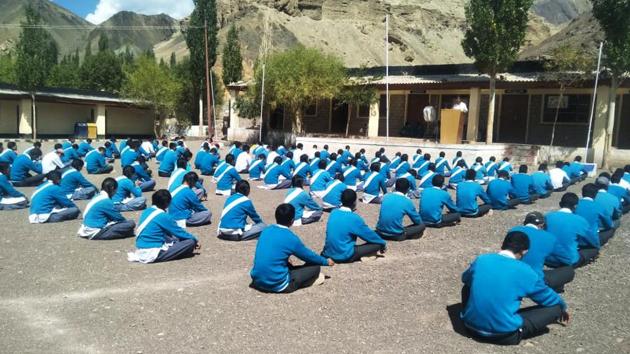 Schools reopened normally on August 04, with classes resuming in colleges and other educational institutions, in Leh, Ladakh. Reports suggest that while Kashmir reels under a clampdown and uncertainty, Ladakh fares far better with communication lines and institutions functioning normally. (ANI)