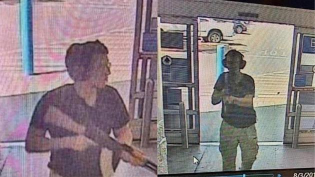 The CCTV image shows the gunman identified as Patrick Crusius, as he enters the Cielo Vista Walmart store. Armed with an assault rifle, he opened fire on shoppers at a packed store. He was arrested outside the store, eight kilometres from a border checkpoint with Mexico. (KTSM 9 / AFP)