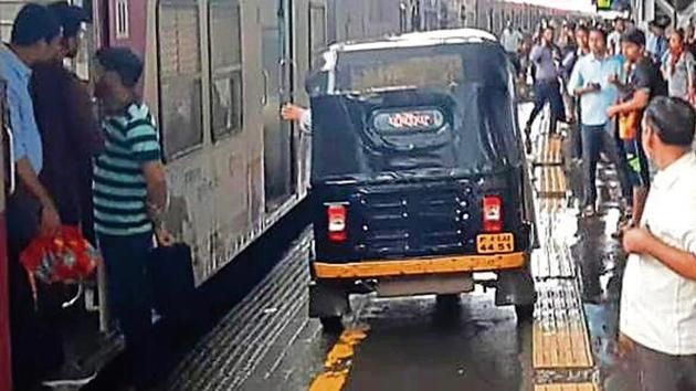 The train had halted at the station, owing to the delay in services caused by heavy rain, when the woman developed labour pain.(HT Photo)