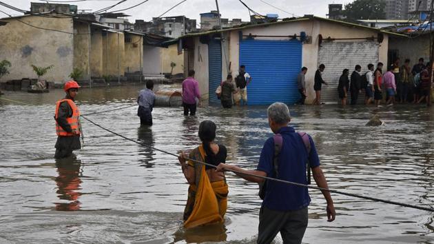 Tata power area in Diva is still flooded.(( Praful Gangurde/ HT Photo)) Tata power area in Diva is still flooded.(( Praful Gangurde/ HT Photo))