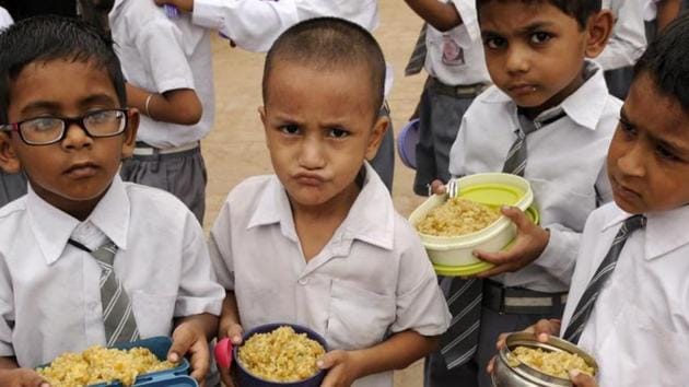 Some schools in the state already have their kitchen garden raised by teachers and students much before these instructions came.(Sunil Saxena /HT PHOTO)