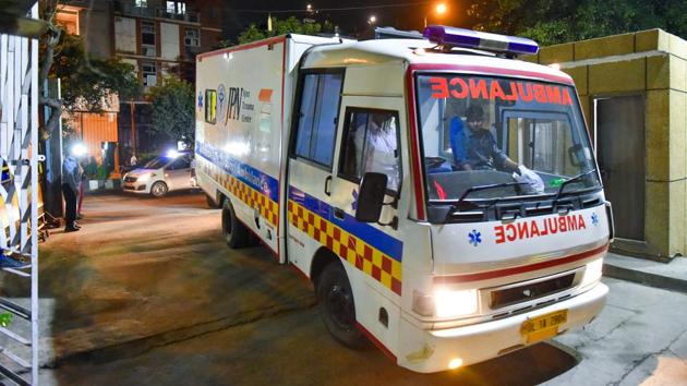 An ambulance carries the Unnao rape survivor to the AIIMS trauma centre for treatments after she was airlifted from Lucknow in New Delhi on Monday.(PTI) An ambulance carries the Unnao rape survivor to the AIIMS trauma centre for treatments after she was airlifted from Lucknow in New Delhi on Monday.(PTI)