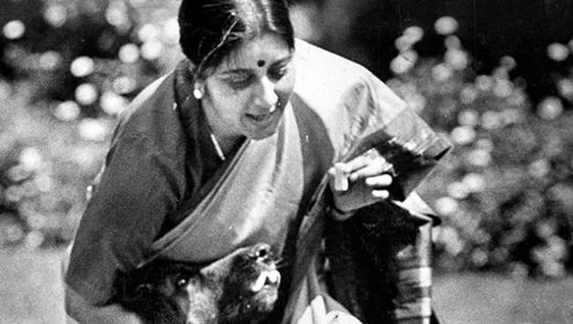 BJP leader Sushma Swaraj with her pet on March 11, 1997. (Prakash Singh/HT archive) BJP leader Sushma Swaraj with her pet on March 11, 1997. (Prakash Singh/HT archive)