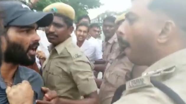 A video of Vijayawada Deputy Commissioner of Police V Harshavardhan Raju holding an agitating medico, Dr M Kalyan, by his collar and slapping him hard went viral on the social media, incurring the wrath of the student community.