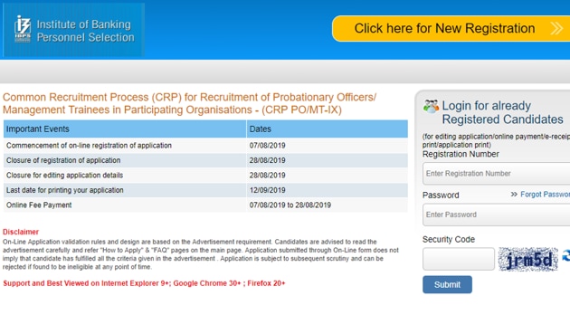 IBPS PO 2019: Application process begins today. (IBPS) IBPS PO 2019: Application process begins today. (IBPS)