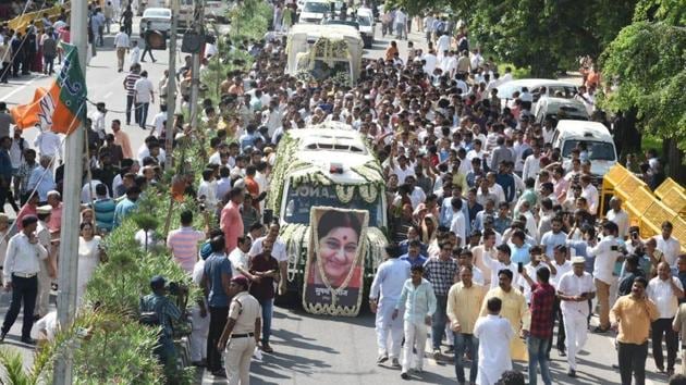 Chandigarh Mourns Sushma Swaraj Recalls Her Journey To Greatness Hindustan Times