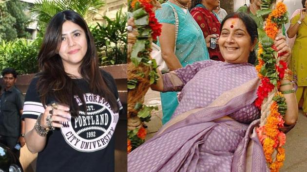 Ekta Kapoor mourns Sushma Swaraj’s death.(IANS/PTI)