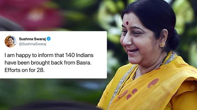 Sushma Swaraj took notice of almost every request on Twitter – big or small.(HT File Photo) Sushma Swaraj took notice of almost every request on Twitter – big or small.(HT File Photo)