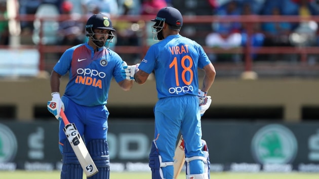 Rishabh Pant and Virat Kohli during the 3rd T20I between India and West Indies.(Twitter)