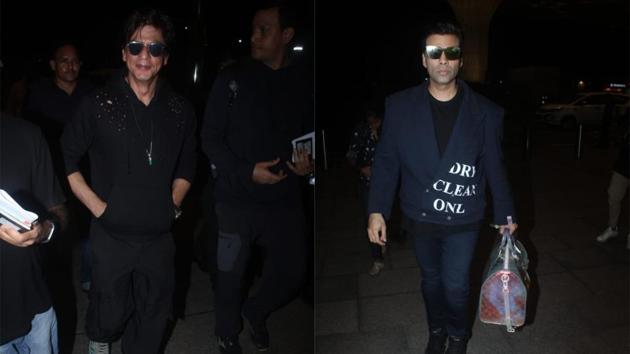 Shah Rukh Khan and Karan Johar spotted at Mumbai airport on Monday. (Varinder Chawla) Shah Rukh Khan and Karan Johar spotted at Mumbai airport on Monday. (Varinder Chawla)