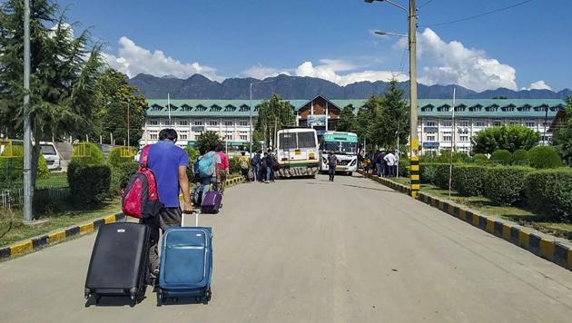 Air India’s flight to Jammu, Kashmir and Leh have had 60-70% occupancy in the last two days while the return flights have been 80% full. (PTI photo) Air India’s flight to Jammu, Kashmir and Leh have had 60-70% occupancy in the last two days while the return flights have been 80% full. (PTI photo)